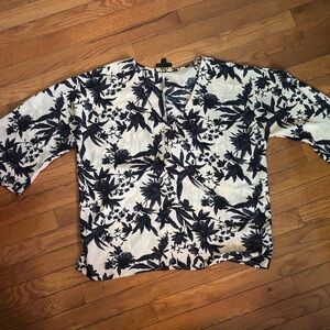 W5 Black Floral Women's Blouse